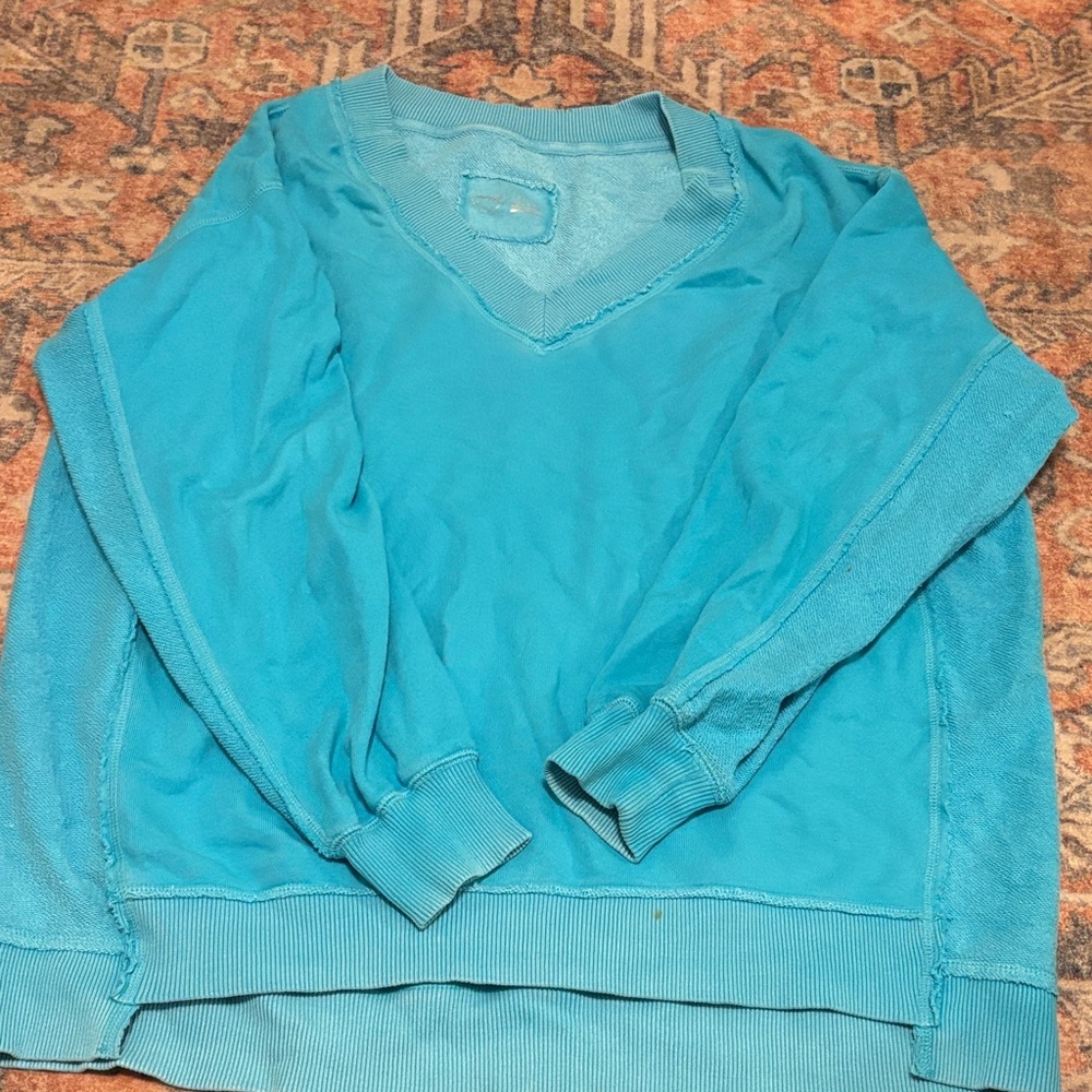 Aerie Turquoise V-Neck Sweater